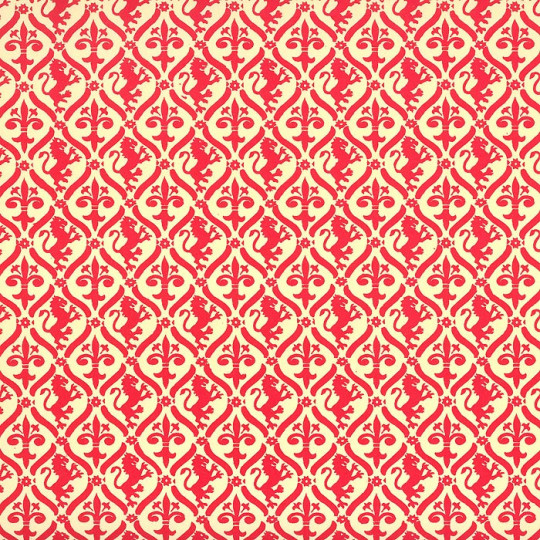 Red Griffin and Lily Print Italian Paper ~ Carta Varese Italy